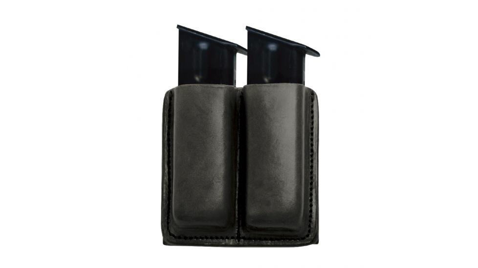 Dual bottle holder with black leather case