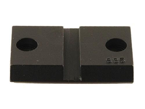Black rectangular metal part with two holes