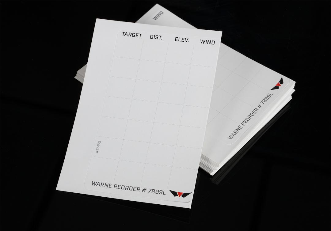 Blank target practice reorder forms stacked together