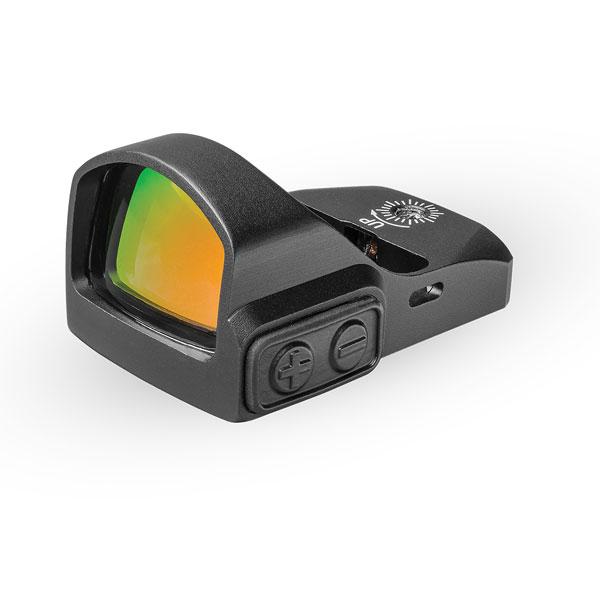 Red dot sight with adjustable brightness settings