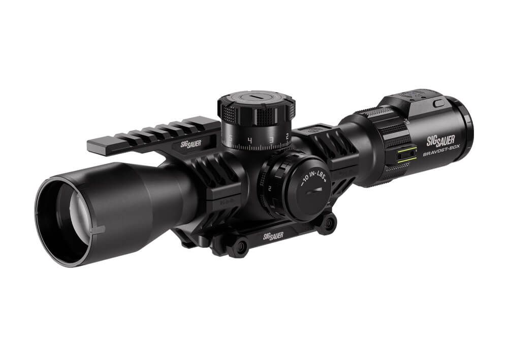 SIG Sauer rifle scope with adjustable zoom and features