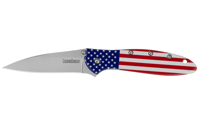 Folding knife with USA flag design on handle