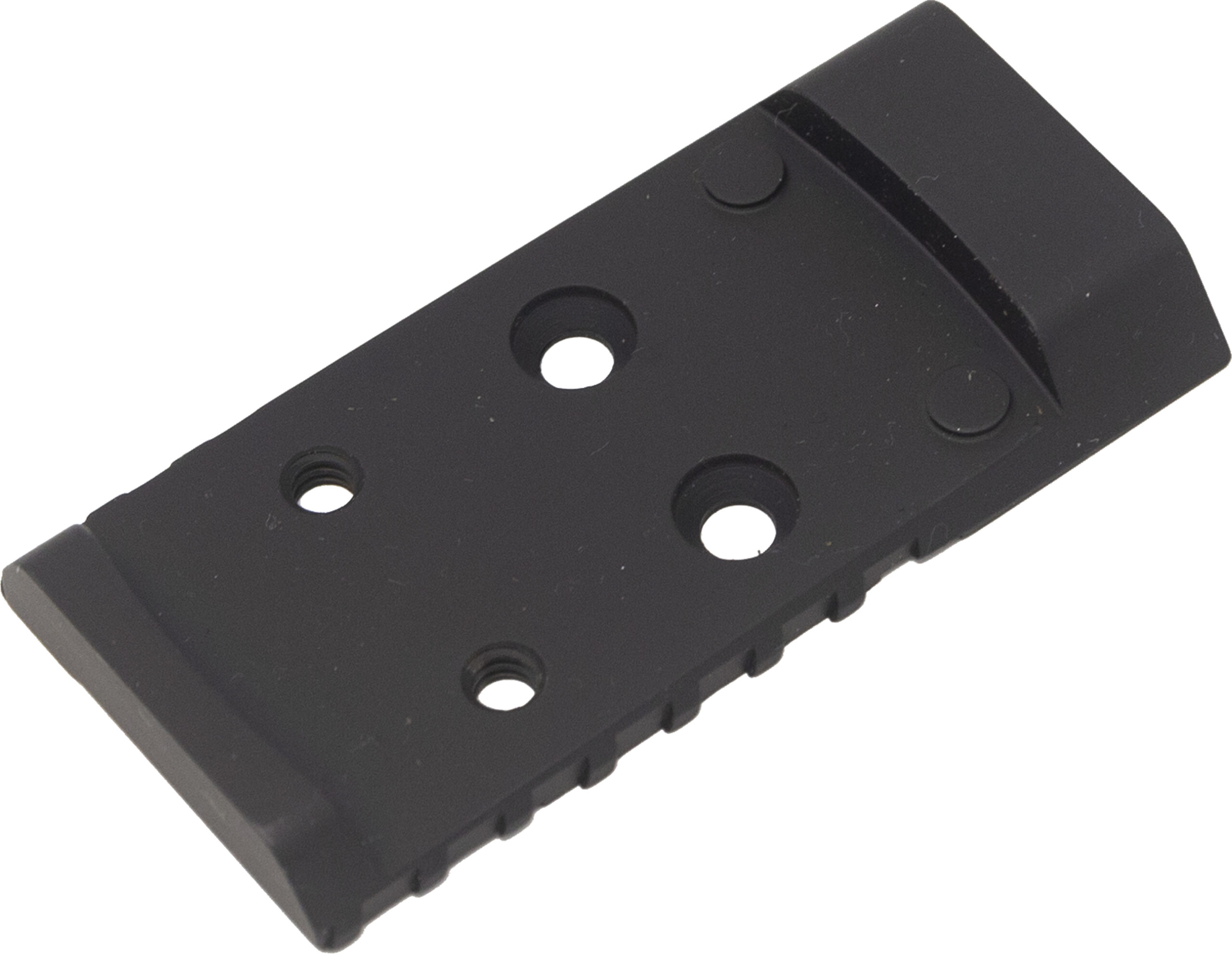 Black accessory part with holes and grooves