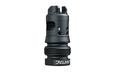 Black firearm muzzle attachment for precision shooting