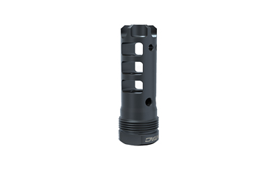 Black tactical flashlight with ventilation slots
