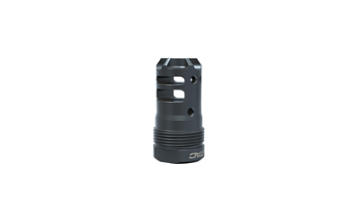 Black muzzle device for firearm enhancement.