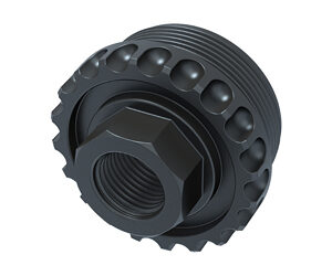 Black threaded bolt with multiple grooves