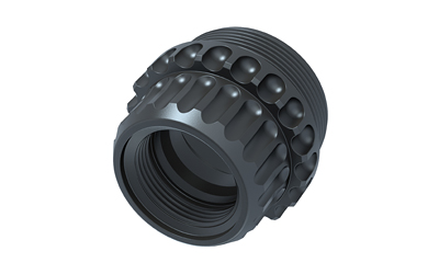Black threaded cap with textured grip
