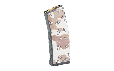 Camouflage-patterned magazine for firearms.