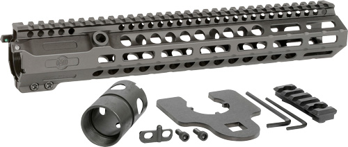 Modular firearm rail and accessory components.