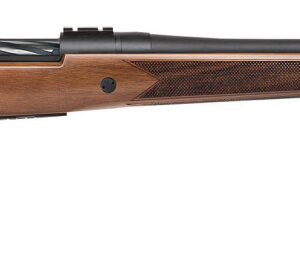 Bolt-action rifle with a wooden stock.