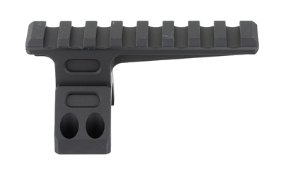 Black accessory rail for mounting equipment.