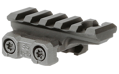 Metal accessory rail for firearm attachments.