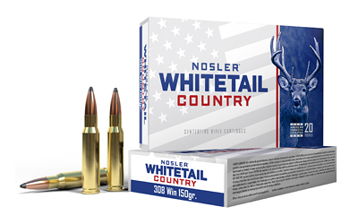 Nosler Whitetail Country ammunition box and cartridges.
