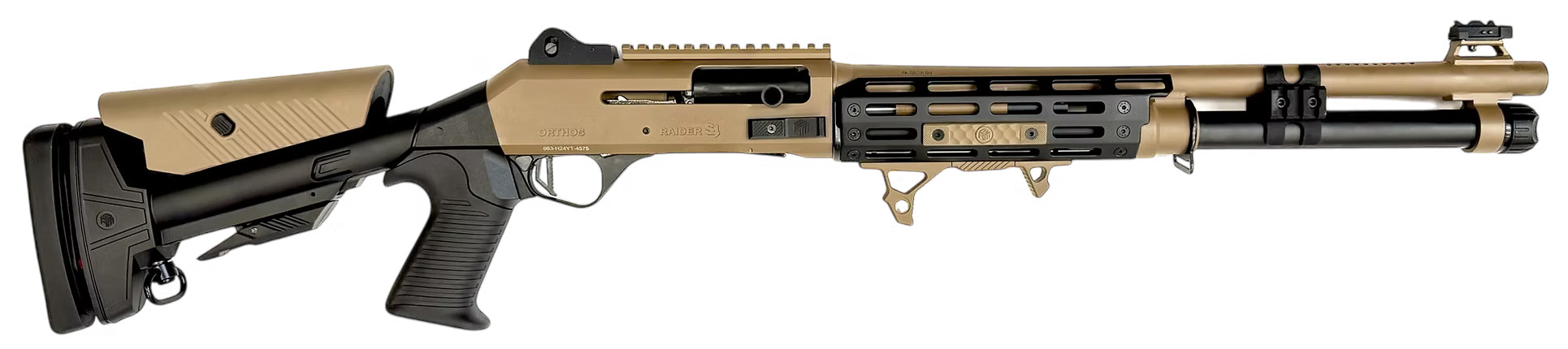 Side view of a tactical shotgun