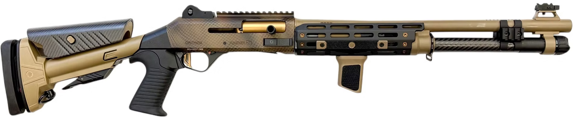 Side view of a modern tactical shotgun