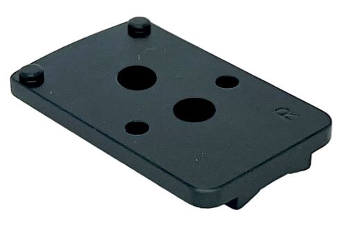 Black rectangular mounting plate with holes.