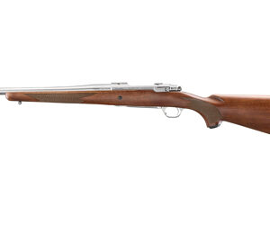 Side view of a wooden stock rifle