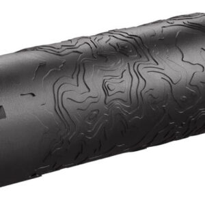 Black cylindrical suppressor with textured surface.