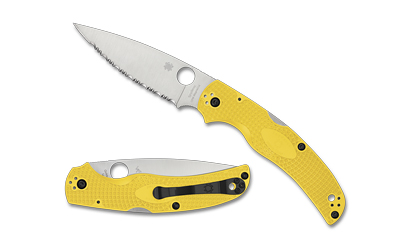 Two yellow folding knives displayed together.