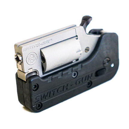 Compact switchblade gun tool with black handle