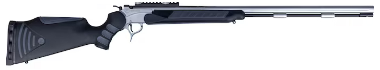 Side view of a modern hunting rifle.