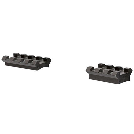 Two black tactical rail covers for equipment.