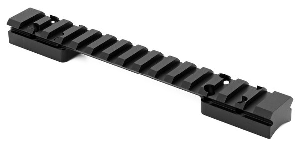 Black tactical rail for firearm accessories.