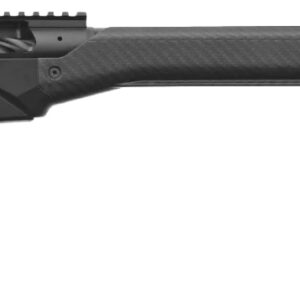 Black precision rifle with customizable features.