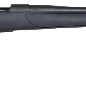 Black bolt-action rifle with long barrel