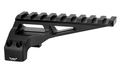 Black rail mount for firearm accessories.