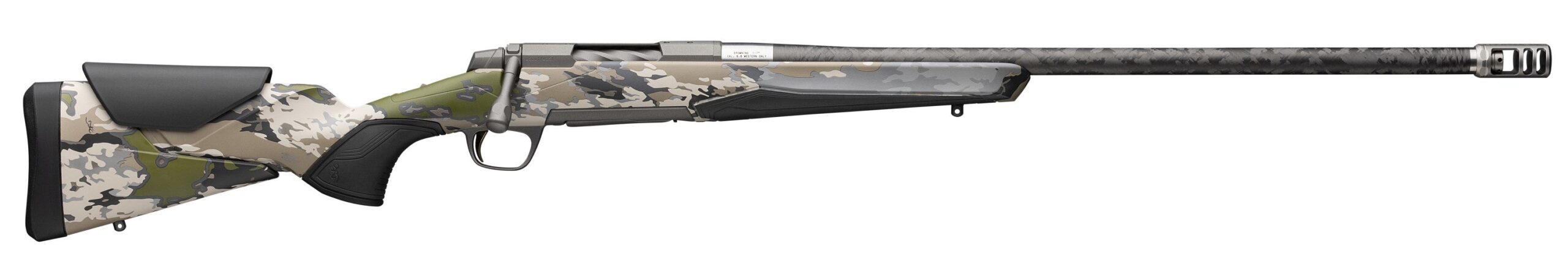Modern camouflage hunting rifle side view