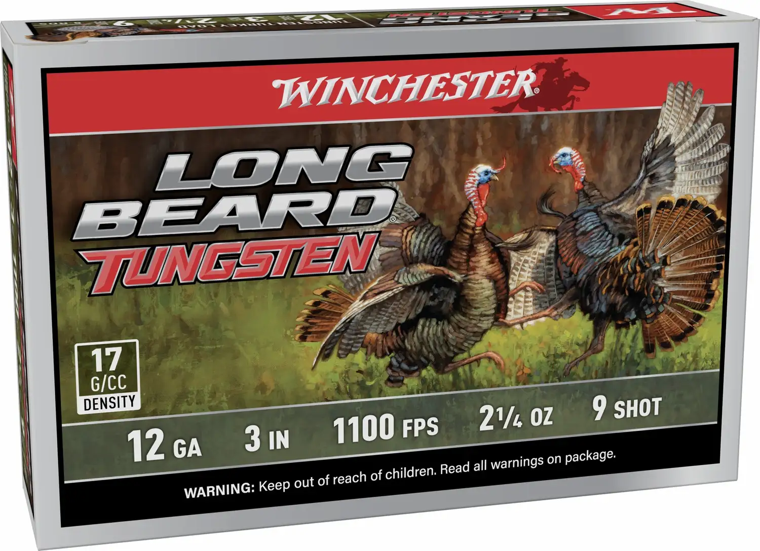 Winchester Long Beard Tungsten turkey ammunition packaging.