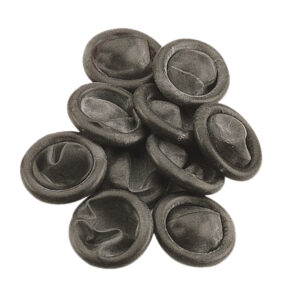 Collection of black circular rubber seals