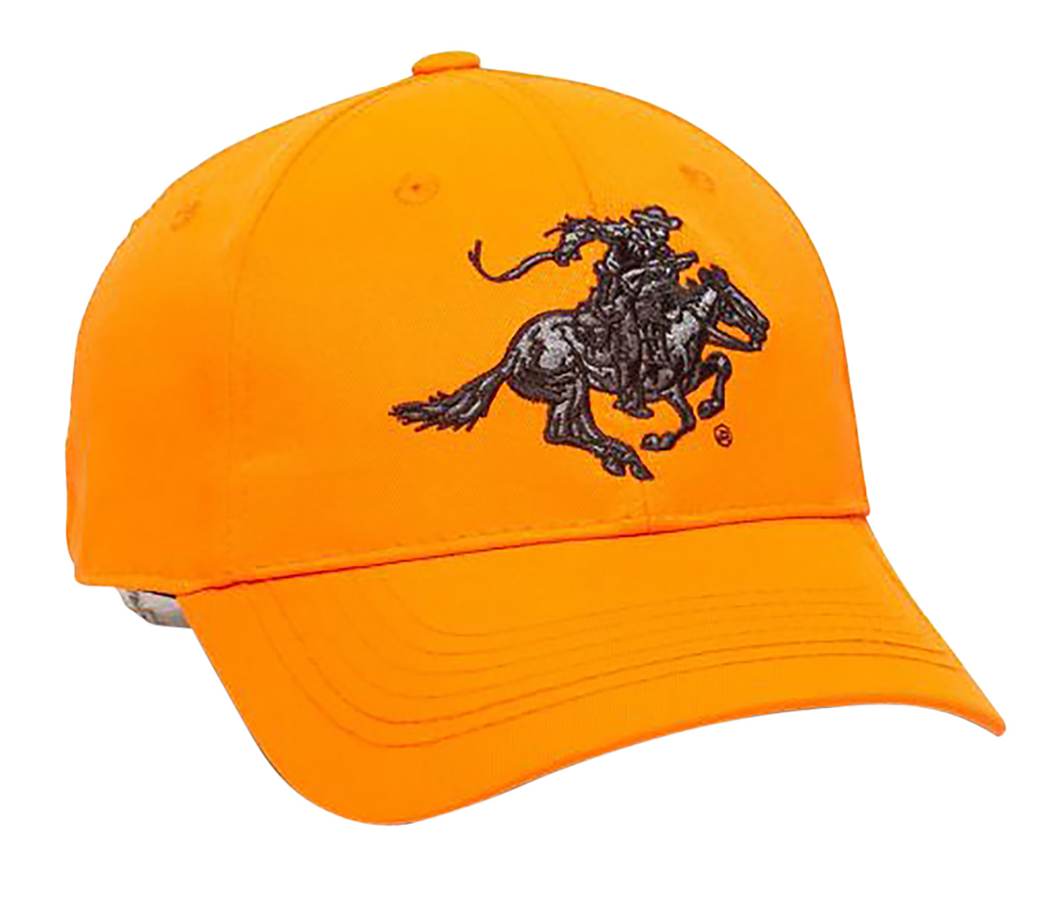 Orange cap with horse rider logo