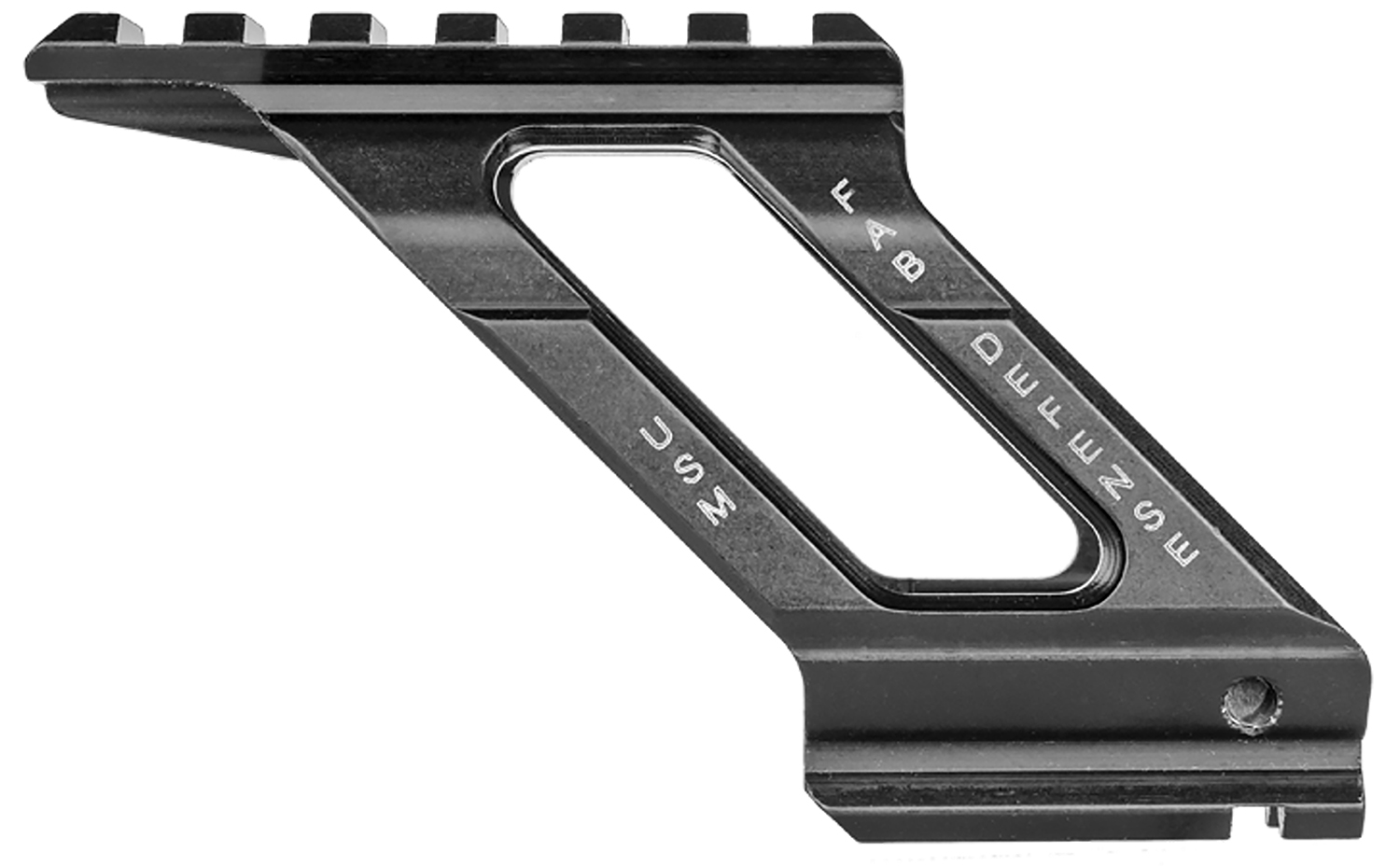 Black tactical rail attachment for firearms.