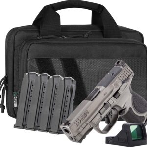 Handgun kit with magazines and accessory pouch.