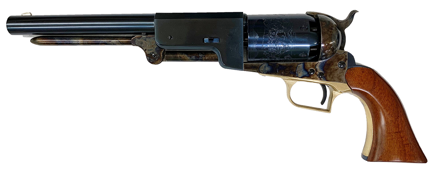 Side view of a vintage revolver pistol
