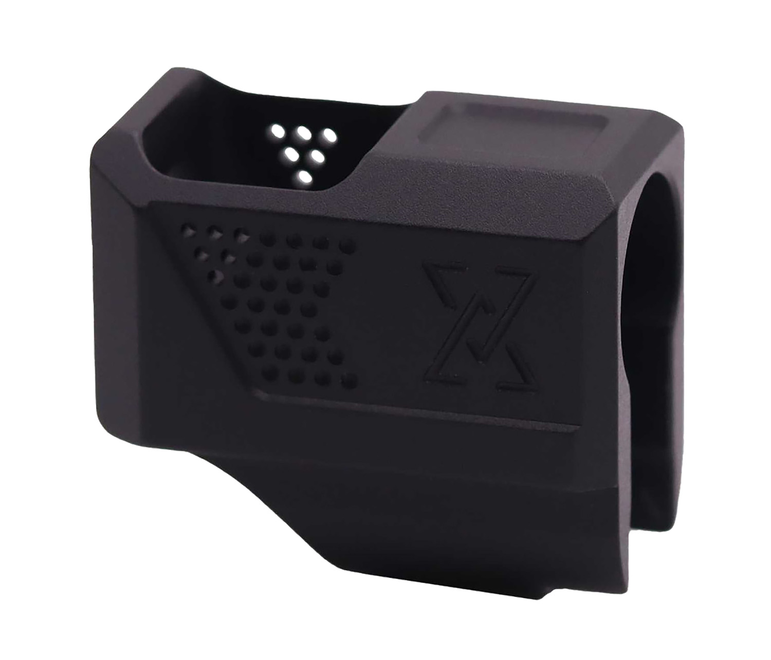 Black grip extension for enhanced firearm control