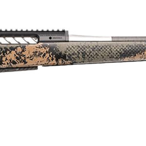Camo-patterned precision rifle on a white background.