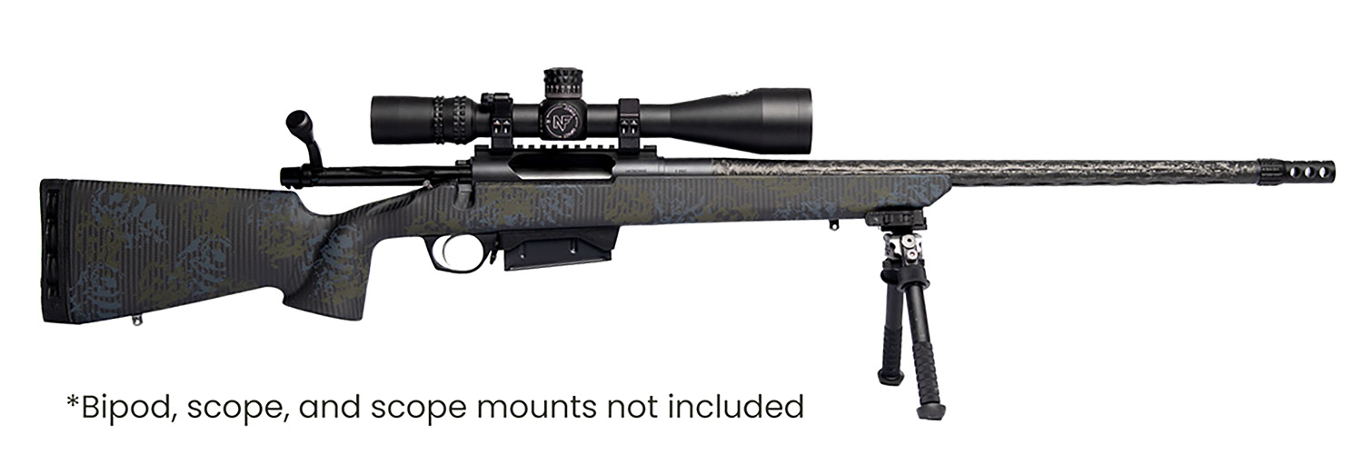 Precision rifle with bipod and scope mounting options