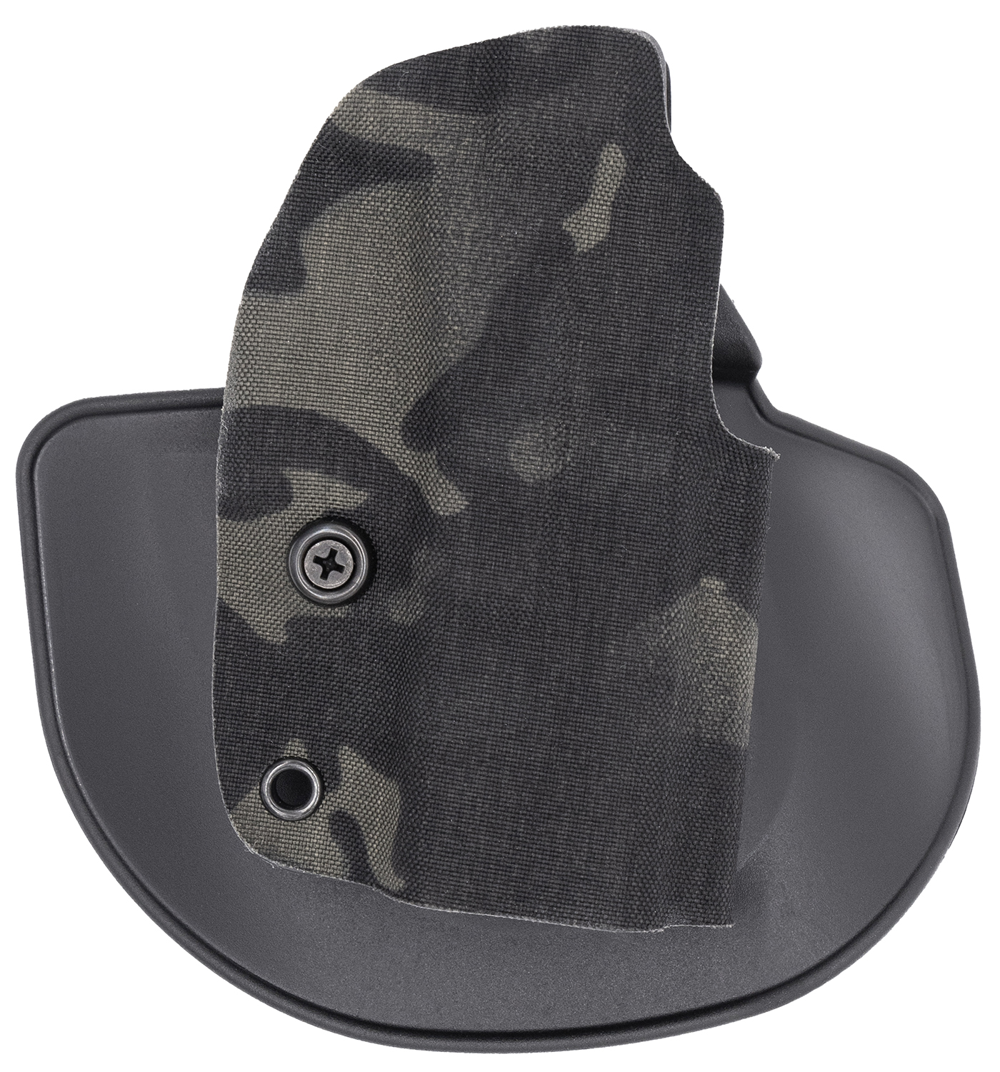 Top view of a camouflage-patterned holster.