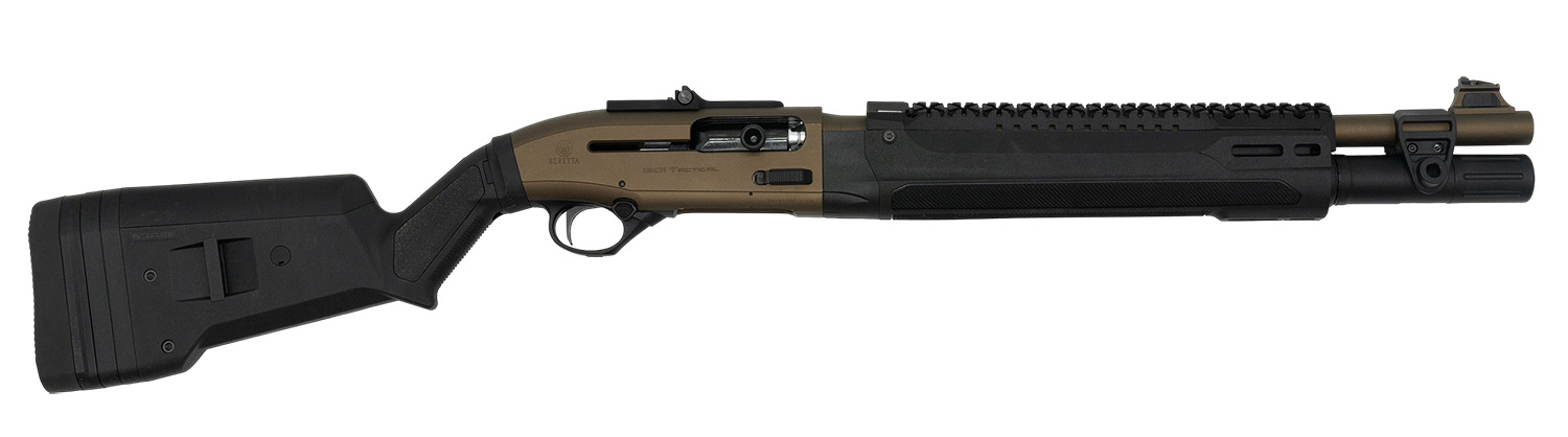 Side view of a tactical shotgun