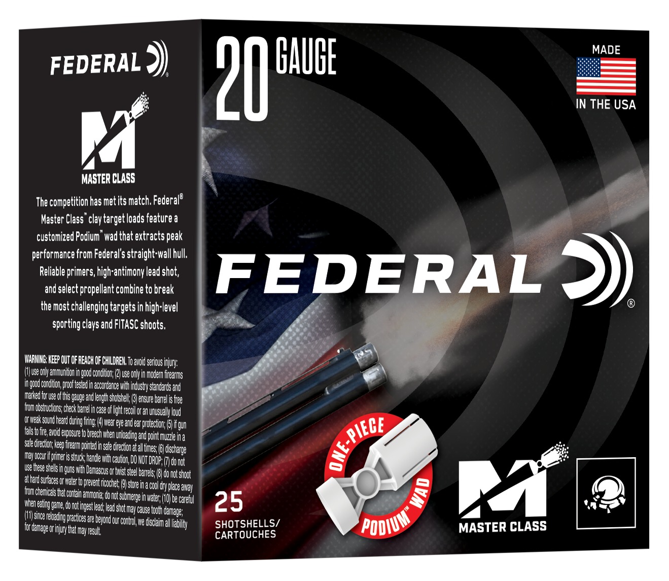 Federal 20 gauge shotgun shells packaging
