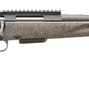 Side view of a modern hunting rifle.