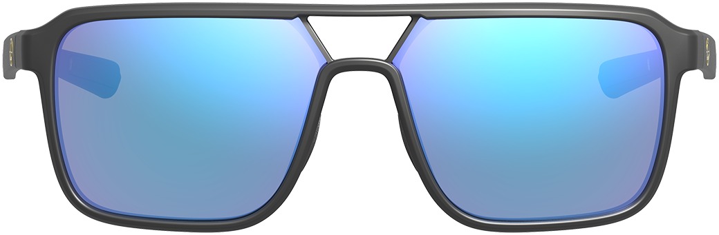 Stylish sunglasses with reflective blue lenses.