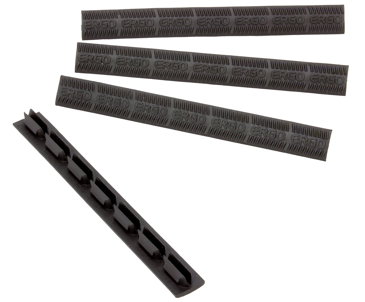 Four black rubber strips for ergonomic use