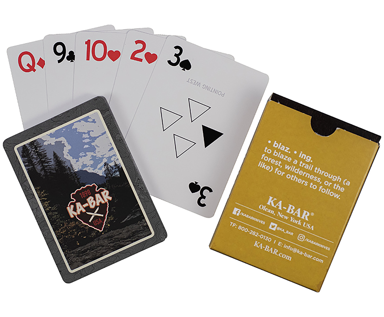 Deck of playing cards with a branded box