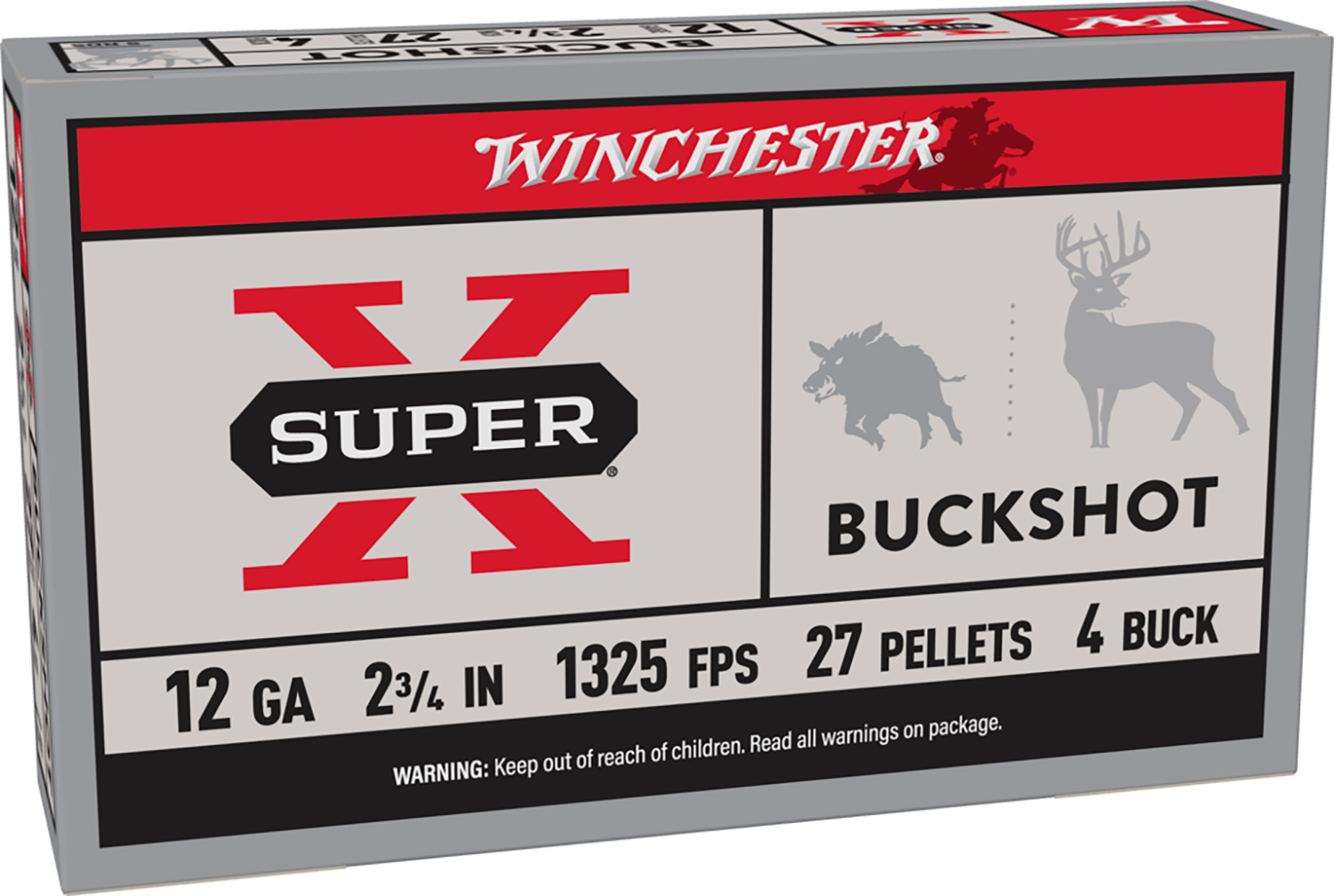Winchester Super X 12 gauge buckshot ammunition box