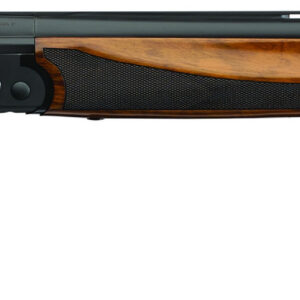 Side view of a wooden shotgun